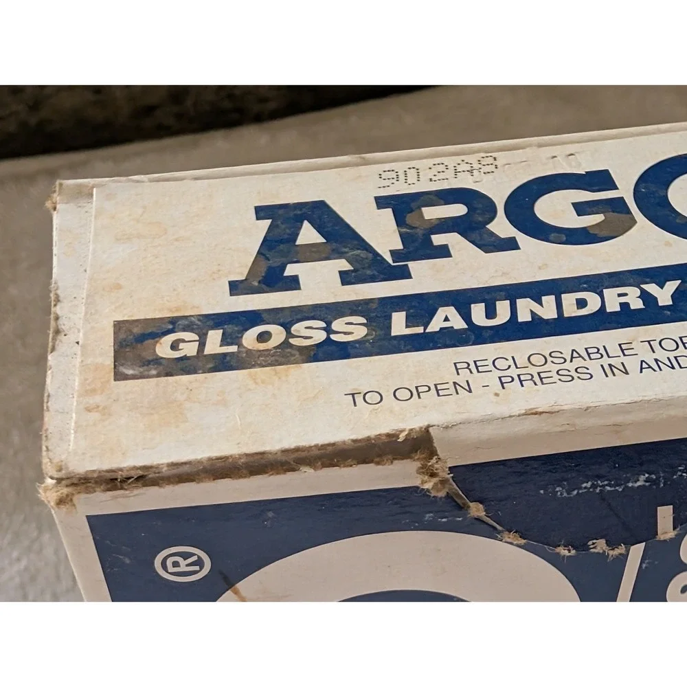 ARGO Powdered Chunks Gloss Laundry Starch Vintage 2 16 oz Blue Boxes
